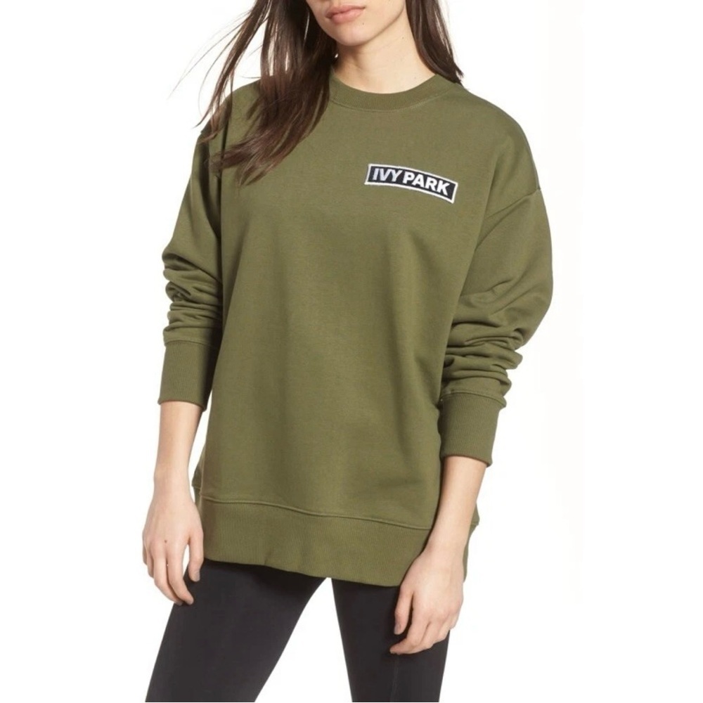 NEW IVY PARK Green Patch Logo Crewneck Sweatshirt